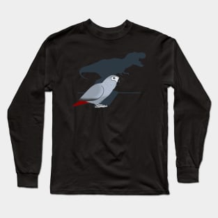 t-rex shadow - african grey Long Sleeve T-Shirt